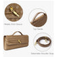 Braided PU Leather Clutch Bag - Tan