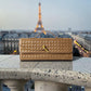 Braided PU Leather Clutch Bag - Tan