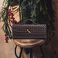 Braided PU Leather Clutch Bag - Brown