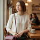 Woven Leather Flap Bag - Burgundy