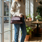 Woven Leather Flap Bag - Brown