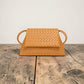 Woven Leather Flap Bag - Caramel Tan
